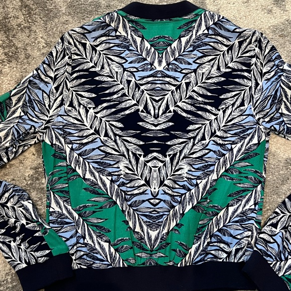 Like new laundry by Shelli Segal light weight tropical leaf print bomber jacket - Picture 5 of 8